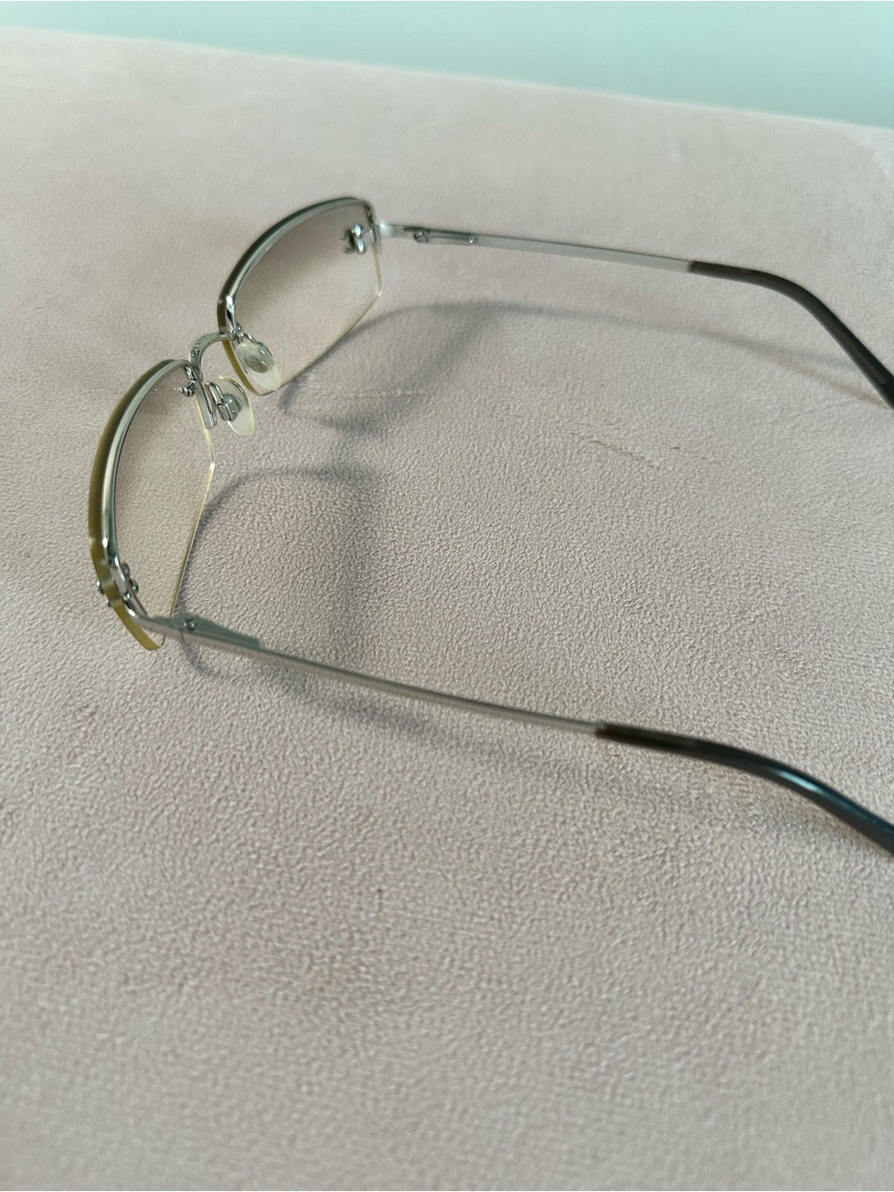 Rimless Silver Crystal Chanel logo initial Women's Sunglasses - Silver - Picture 5 of 9